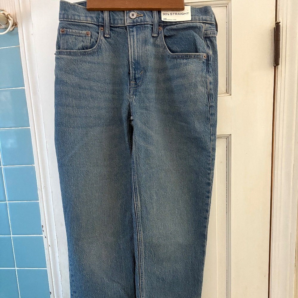 Abercrombie and Fitch, 90s Straight Leg Jeans, Size 26 Extra Long